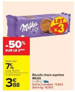 Carrefour Market Biscuits Choco Supreme Milka offre