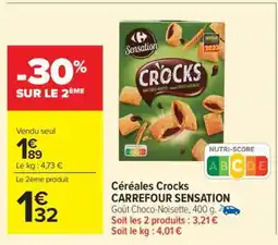 Carrefour Market Céréales Crocks CARREFOUR SENSATION offre