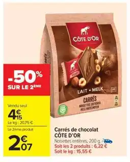 Carrefour Market Carrés de chocolat CÔTE D'OR offre