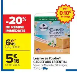 Carrefour Market Lessive en poudre CARREFOUR ESSENTIAL offre