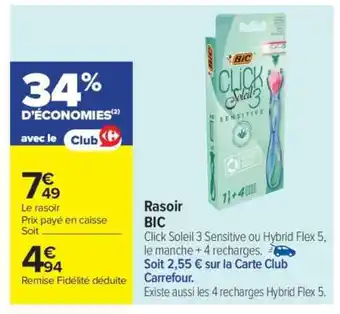 Carrefour Market Rasoir BIC offre