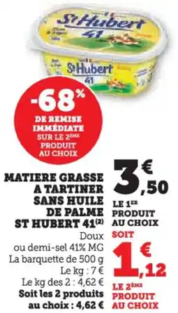 Hyper U Matiere grasse a tartiner sans huile de palme st hubert offre