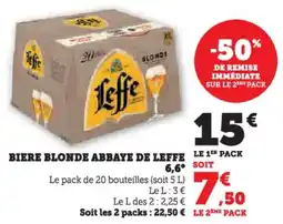 Hyper U Biere blonde abbaye de leffe le 6.6° offre