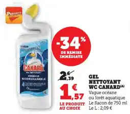 Hyper U Gel nettoyant wc canard offre