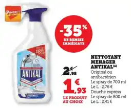 Hyper U Nettoyant menager antikal offre