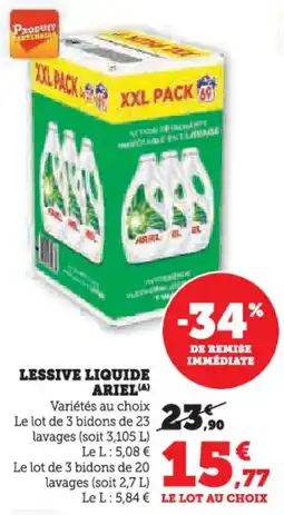 Hyper U Lessive liquide ariel offre