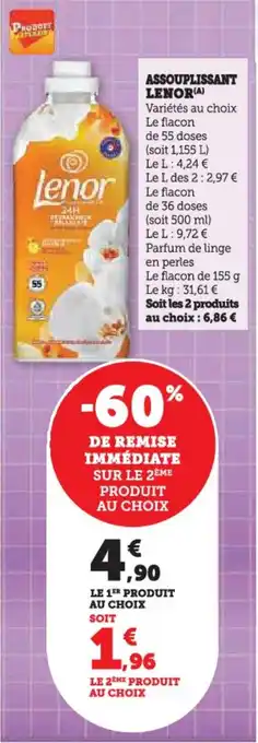 Hyper U Assouplissant lenor offre