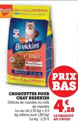 Hyper U Croquettes pour chat brekkies offre