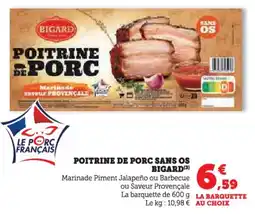 Hyper U Poitrine de porc sans os bigard offre