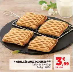 Hyper U 4 grillés aux pommes offre