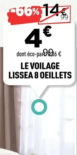 Centrakor Le voilage lissea 8 oeillets offre