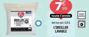 Centrakor L'oreiller lavable offre