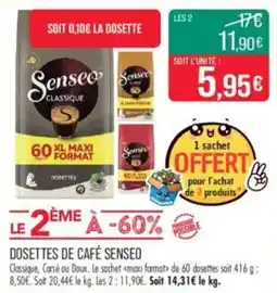 Match Dosettes de café senseo offre