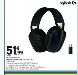 Intermarché LOGITECH CASQUE GAMING HEADSET G435 offre