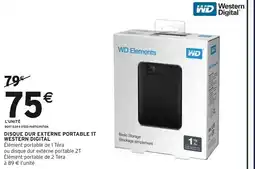 Intermarché Western Digital Disque dur externe portable 1T offre
