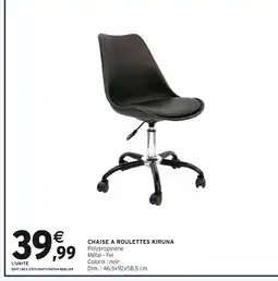 Intermarché Chaise à roulettes Kiruna offre