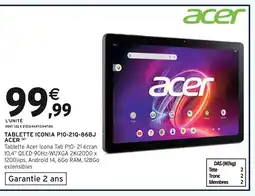 Intermarché Acer Tablette Iconia P10-21Q-86BJ offre