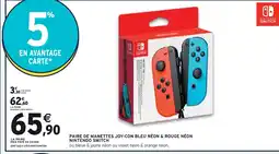 Intermarché Nintendo Switch Paire de manettes Joy-Con bleu néon & rouge néon offre