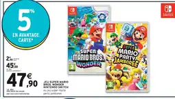 Intermarché Nintendo Switch Jeu Super Mario Bros. Wonder offre