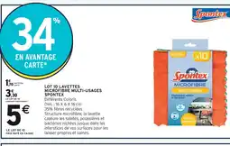 Intermarché Spontex Lot 10 lavettes microfibre multi-usages offre