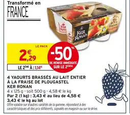 Intermarché KER RONAN Yaourts brassés à la fraise offre
