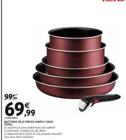 Intermarché Tefal Batterie de 6 pièces Simply Cook offre