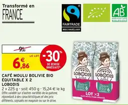 Intermarché Lobodis Café moulu Bolivie Bio équitable x 2 offre