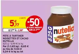 Intermarché Nutella Pâte à tartiner offre