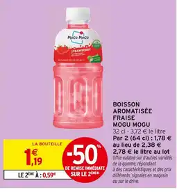 Intermarché MOGU MOGU Boisson aromatisée fraise offre