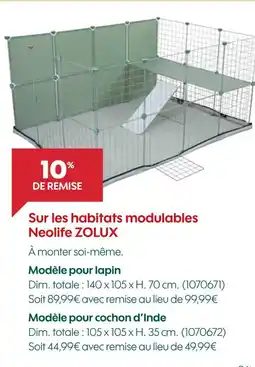 Truffaut Neolife ZOLUX Modèle pour lapin offre
