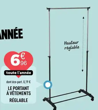 Centrakor Le portant à vêtements réglable offre