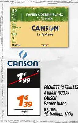 Netto CANSON Pochette 12 feuilles à grain 180g A4 offre