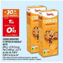 Netto Netto Cookies nougatines aux pépites de chocolat offre