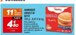Netto Netto Hamburger surgelé x6 offre