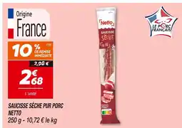 Netto NETTO Saucisse sèche pur porc offre