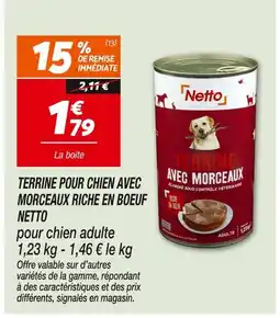 Netto NETTO Terrine pour chien avec morceaux riche en boeuf offre