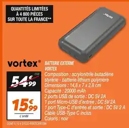 Netto VORTEX Batterie externe offre