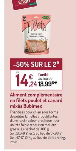 Botanic Bubimex Aliment complémentaire en filets poulet et canard mixés offre