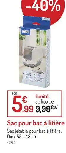 Botanic SAVIC Sac pour bac à litière offre