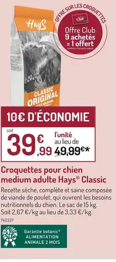 Botanic Hays Croquettes pour chien medium adulte Classic offre