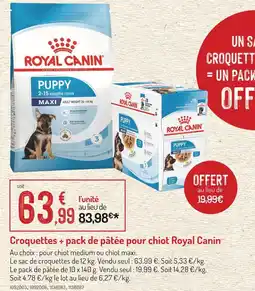 Botanic Royal Canin Croquettes + pack de pâtée pour chiot offre
