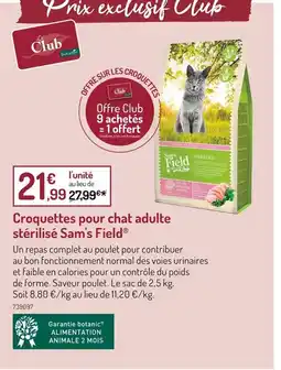 Botanic Sam's Field Croquettes pour chat adulte stérilisé offre