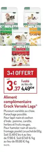 Botanic Versele Laga Aliment complémentaire Crock offre