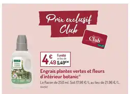 Botanic Botanic Engrais plantes vertes et fleurs d'intérieur offre