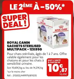 Animalis Royal Canin Sachets Sterilised Multipack – 12x85g offre