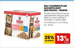 Animalis Hill's Science Plan Sachets Light Multipack - 12x85g offre