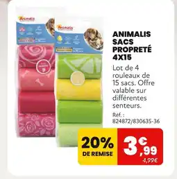 Animalis Animalis Sacs propreté 4x15 offre
