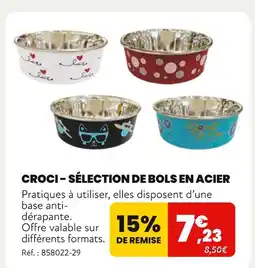 Animalis CROCI Sélection de bols en acier offre