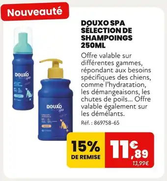 Animalis DOUXO SPA SÉLECTION DE SHAMPOINGS 250ML offre