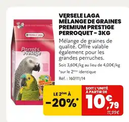 Animalis Versele Laga Mélange de graines Premium Prestige Perroquet offre